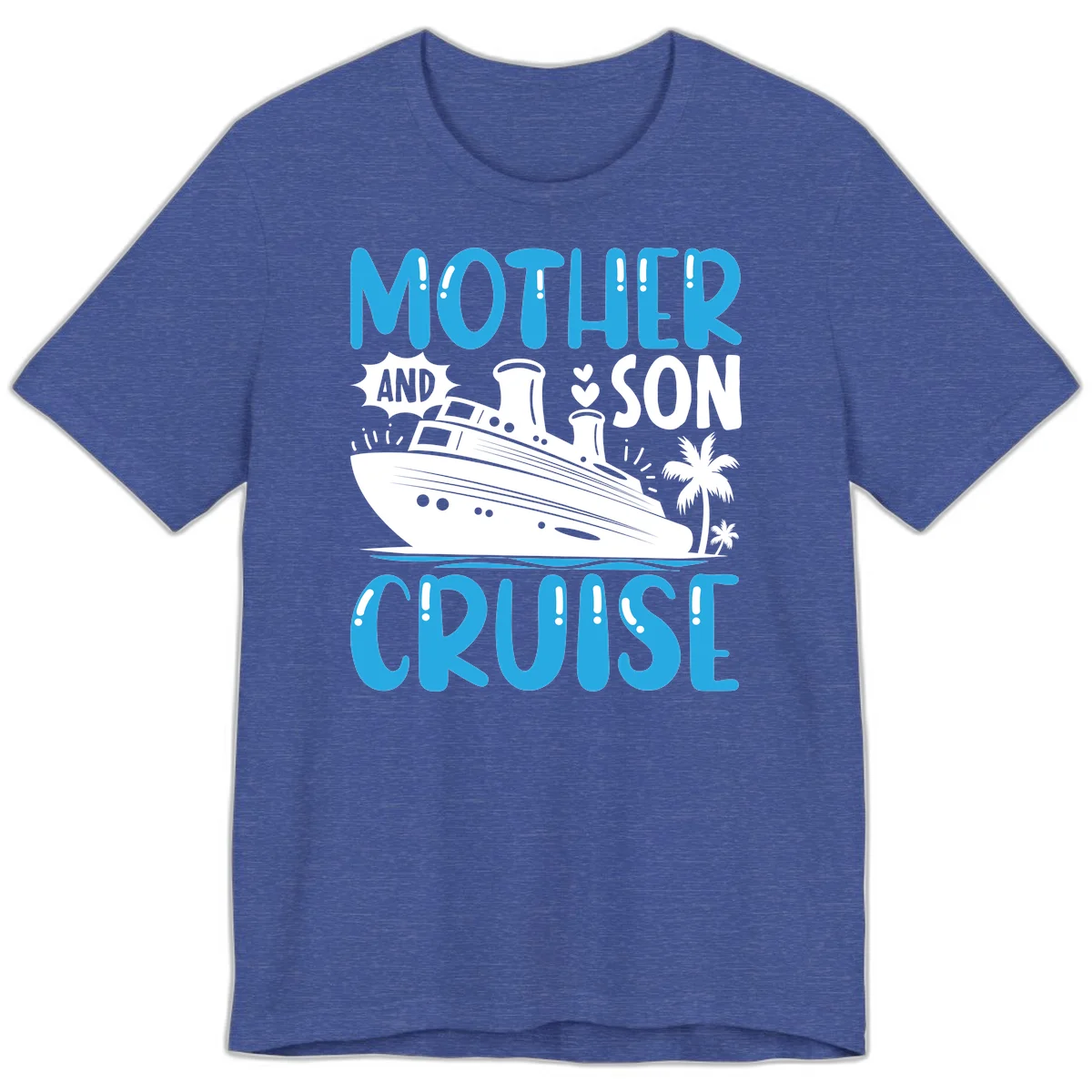 Mother And Son Cruise Matching Family Premium Tee in Heather True Royal