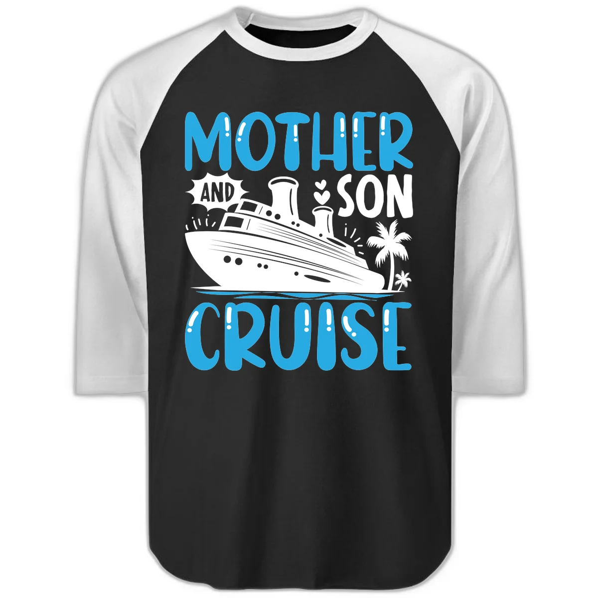 Mother And Son Cruise 3/4 Raglan Tee in Black White