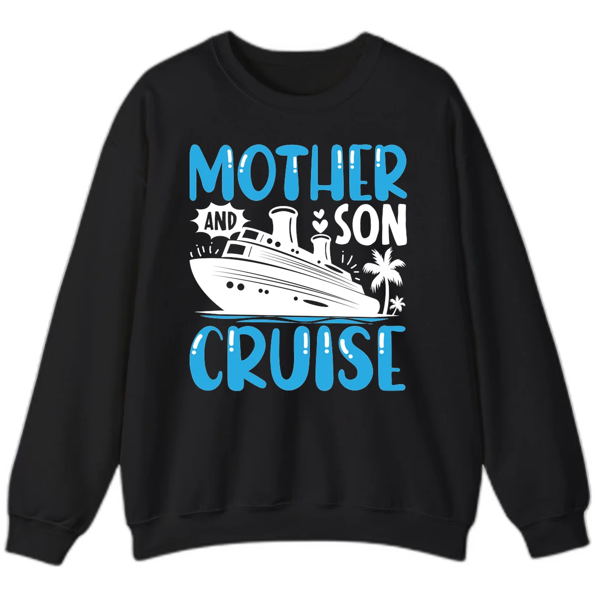 Mother And Son Cruise Crewneck Sweatshirt in Black
