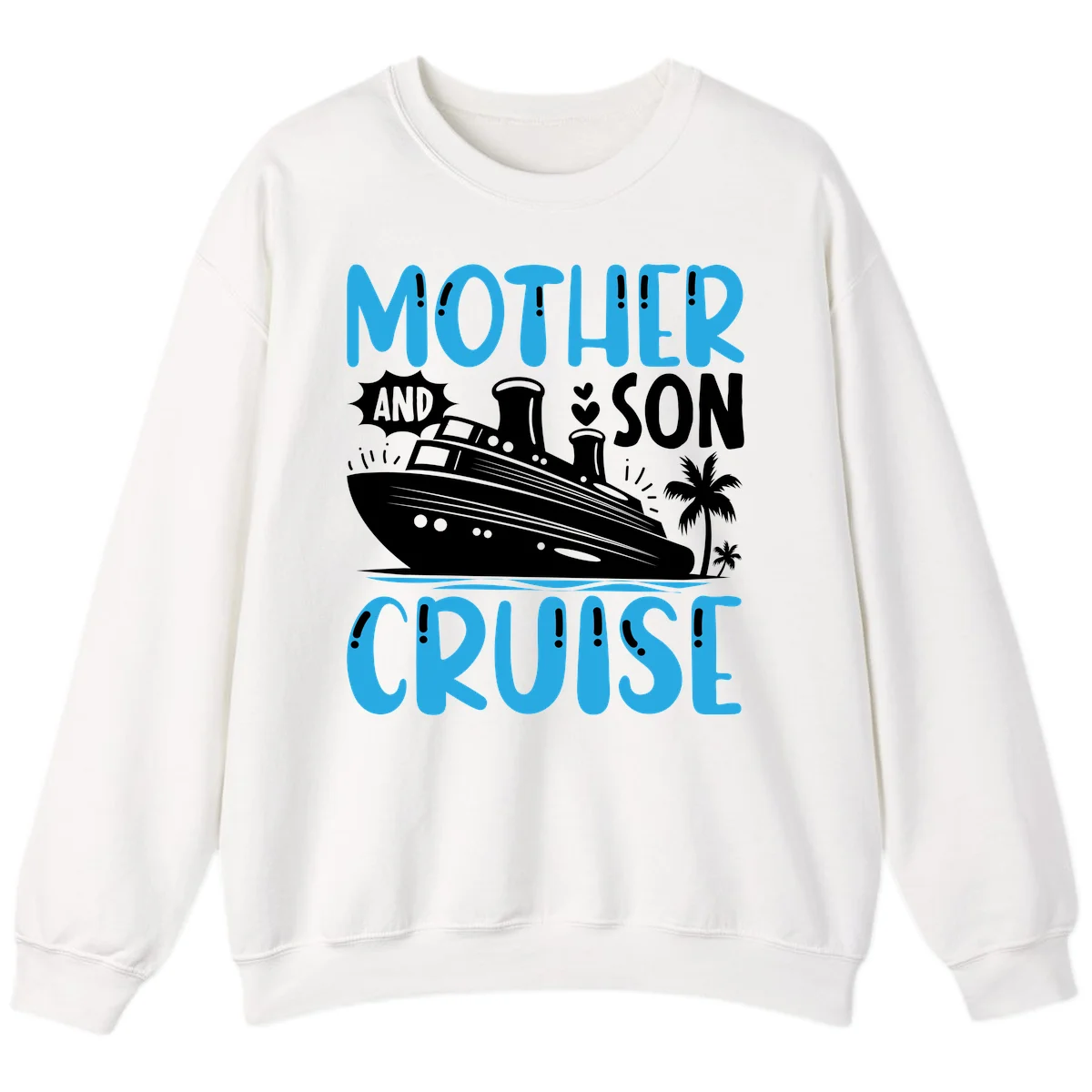Mother And Son Cruise Crewneck Sweatshirt in White