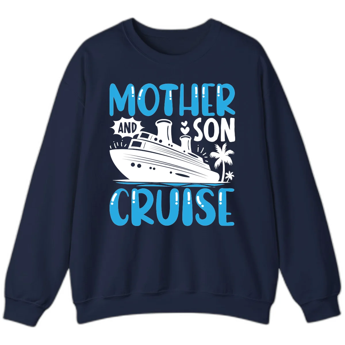 Mother And Son Cruise Crewneck Sweatshirt in Navy