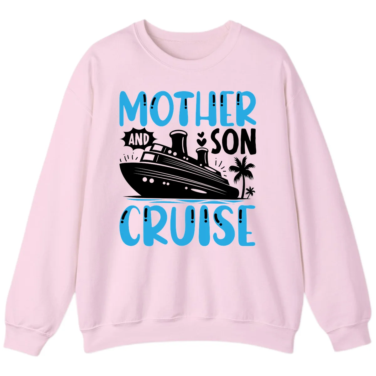 Mother And Son Cruise Crewneck Sweatshirt in Light Pink