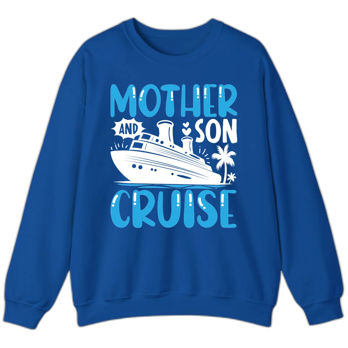 Mother And Son Cruise Crewneck Sweatshirt in Royal