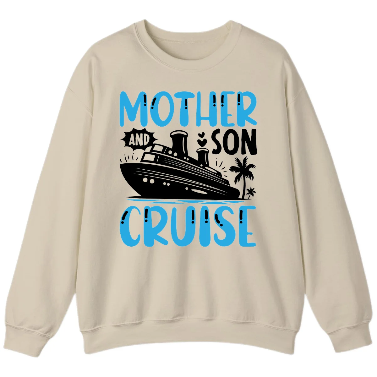 Mother And Son Cruise Crewneck Sweatshirt in Sand