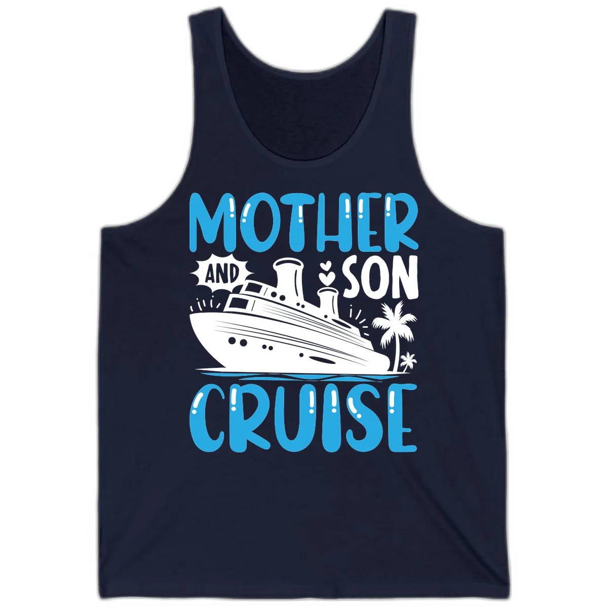 Mother And Son Cruise Matching Family Tank Top in Navy