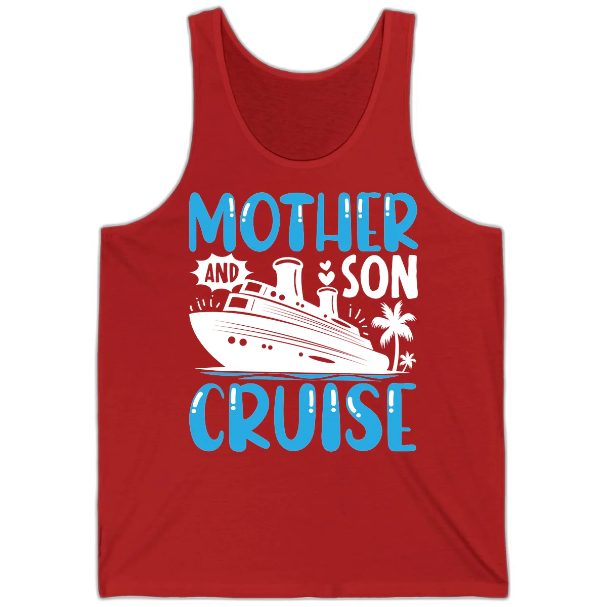 Mother And Son Cruise Matching Family Tank Top in Red