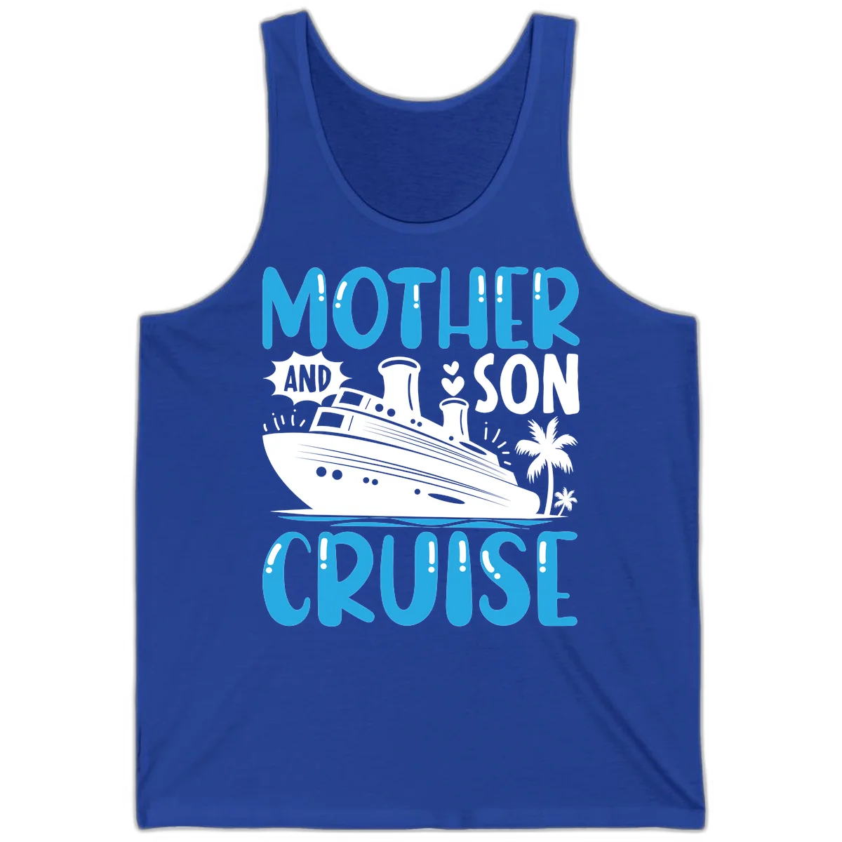 Mother And Son Cruise Matching Family Tank Top in True Royal