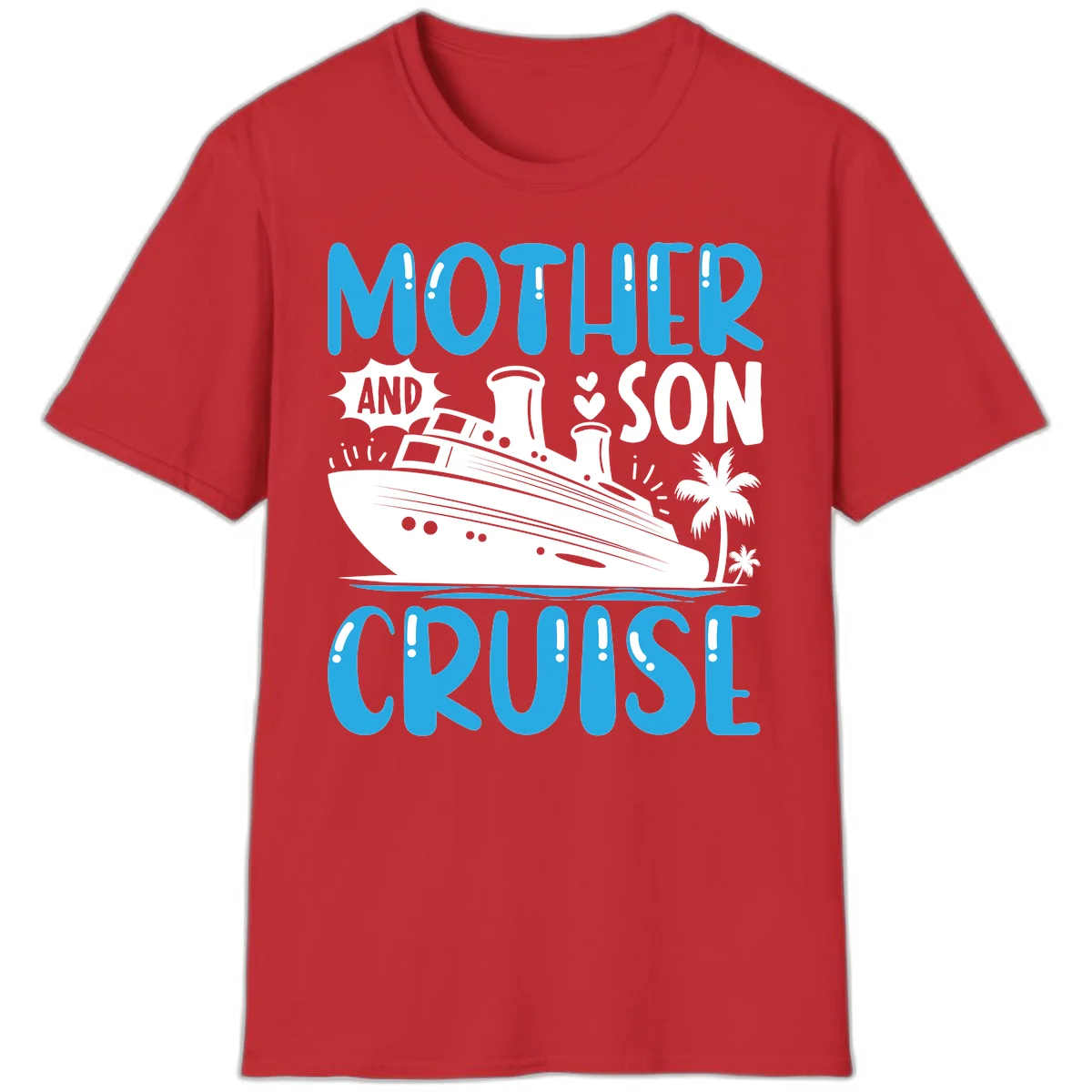Mother And Son Cruise Vacation Matching Family T-Shirt in Red