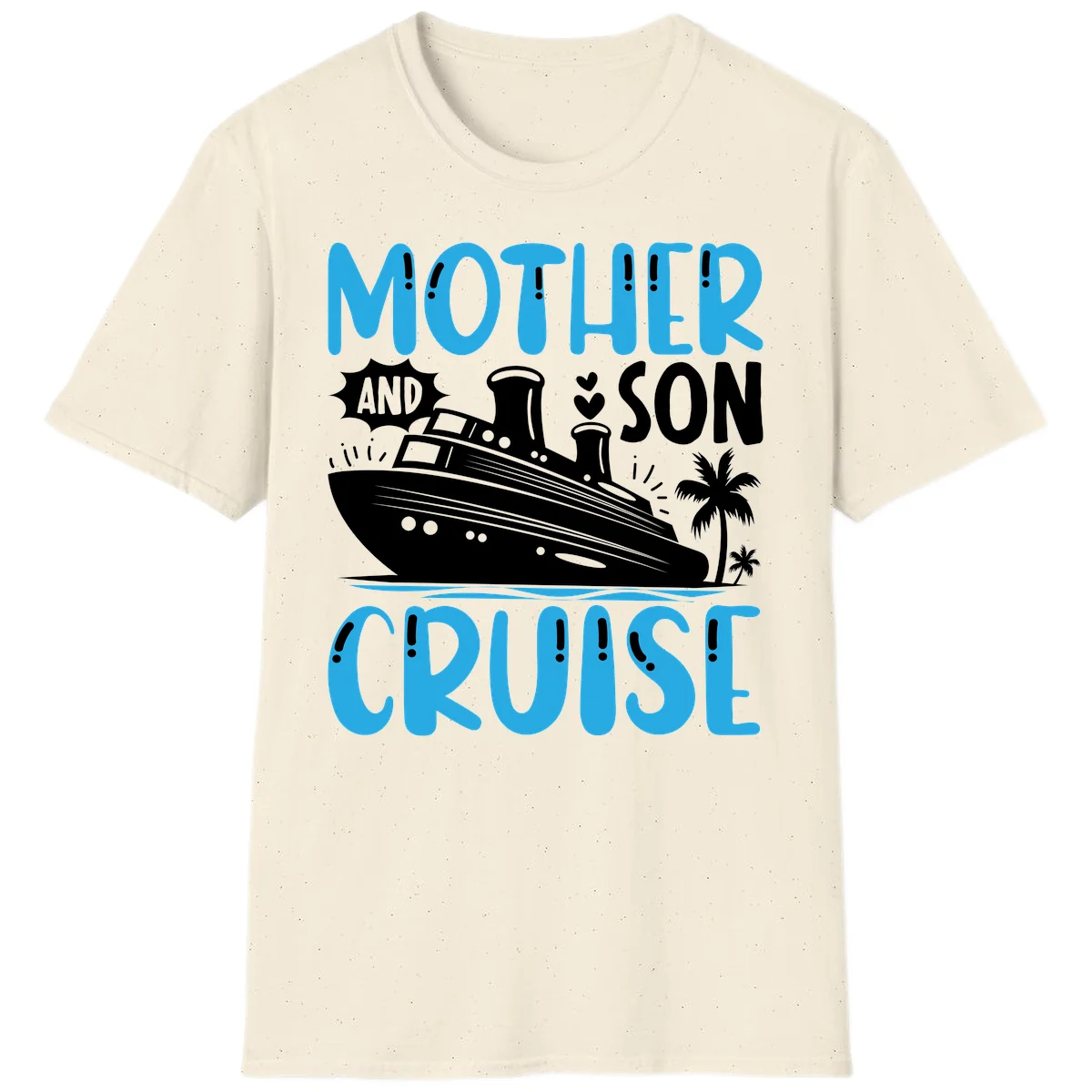 Mother And Son Cruise Vacation Matching Family T-Shirt in Natural