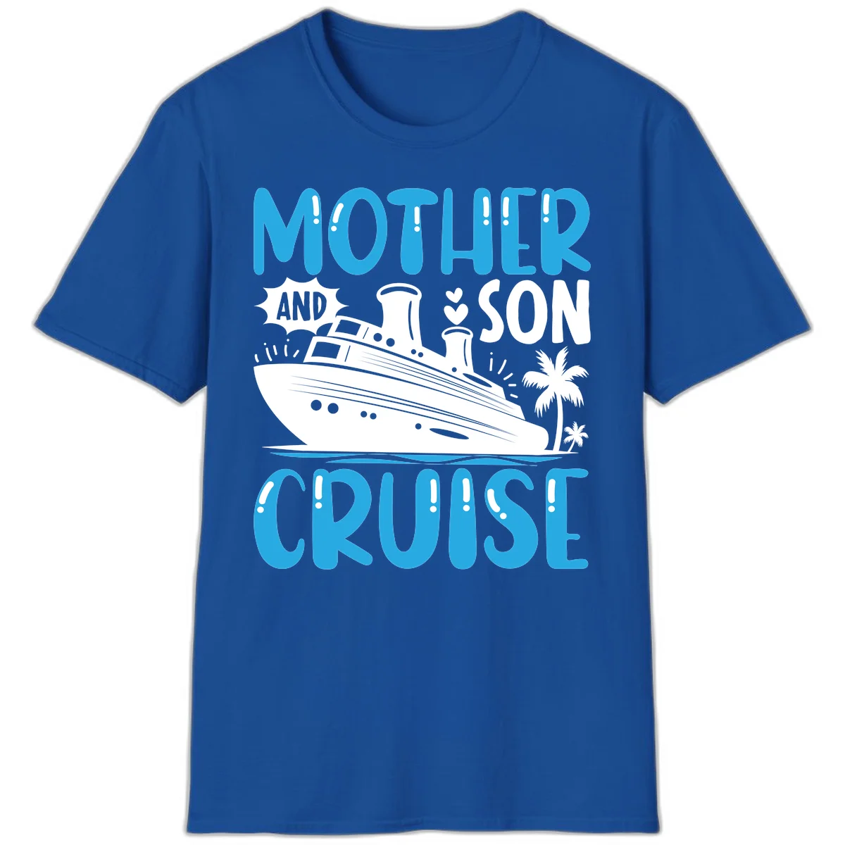 Mother And Son Cruise Vacation Matching Family T-Shirt in Royal