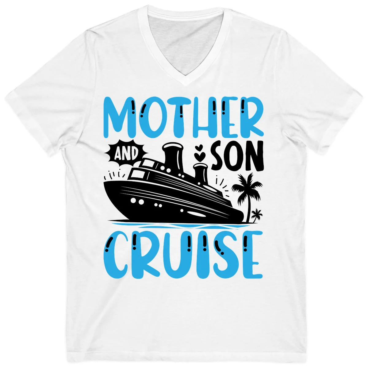 Mother And Son Cruise Matching Family V-Neck Tee in White