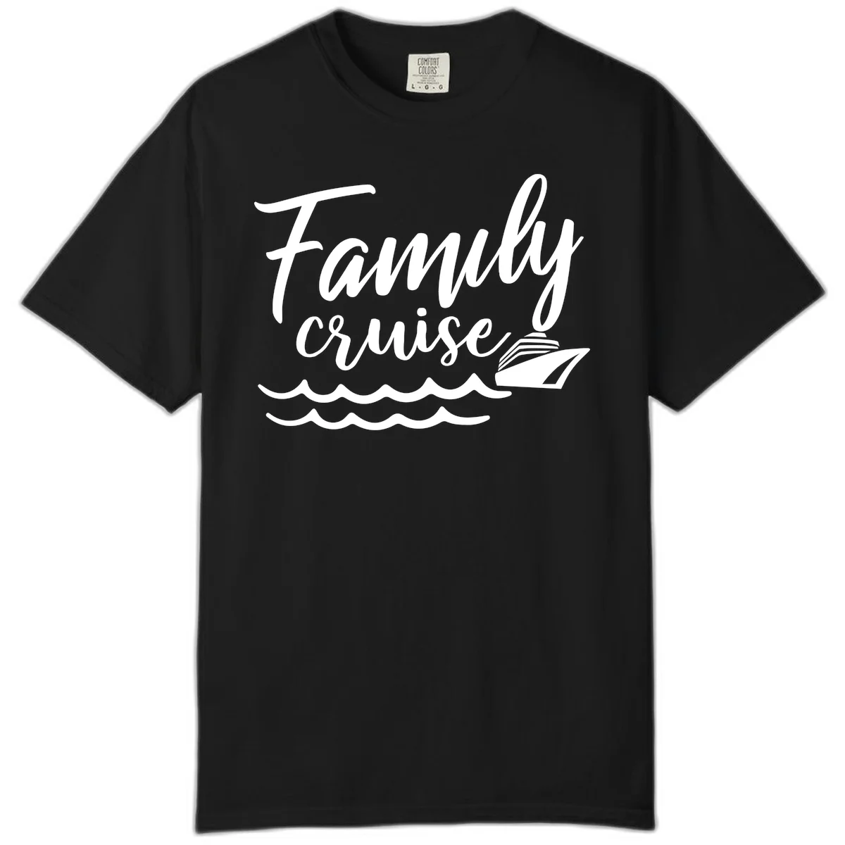 Family Cruise Adventure Comfort Color T-Shirt in Black