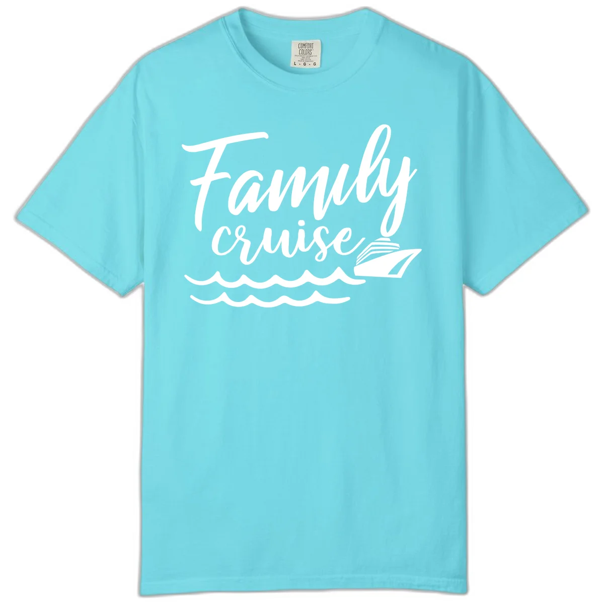 Family Cruise Adventure Comfort Color T-Shirt in Lagoon Blue