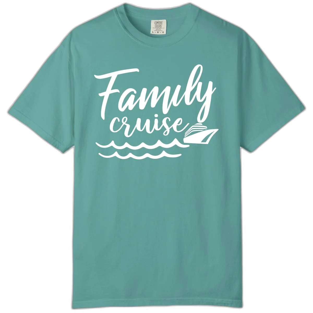 Family Cruise Adventure Comfort Color T-Shirt in Seafoam
