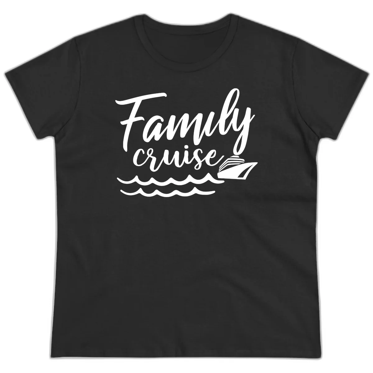 Family Cruise Adventure Ladies Tee in Black