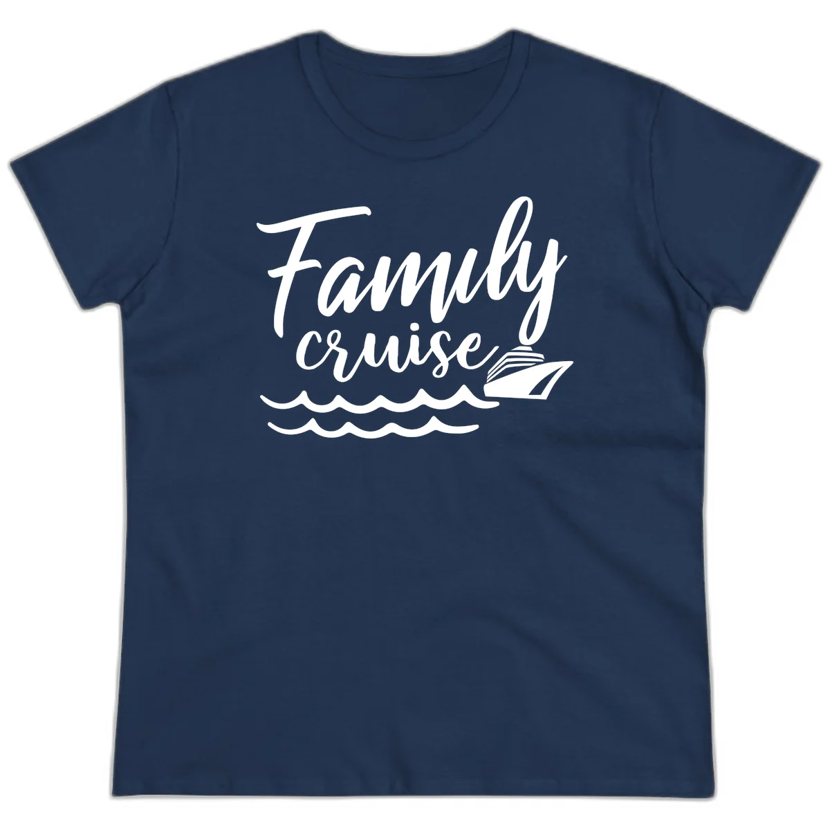 Family Cruise Adventure Ladies Tee in Navy