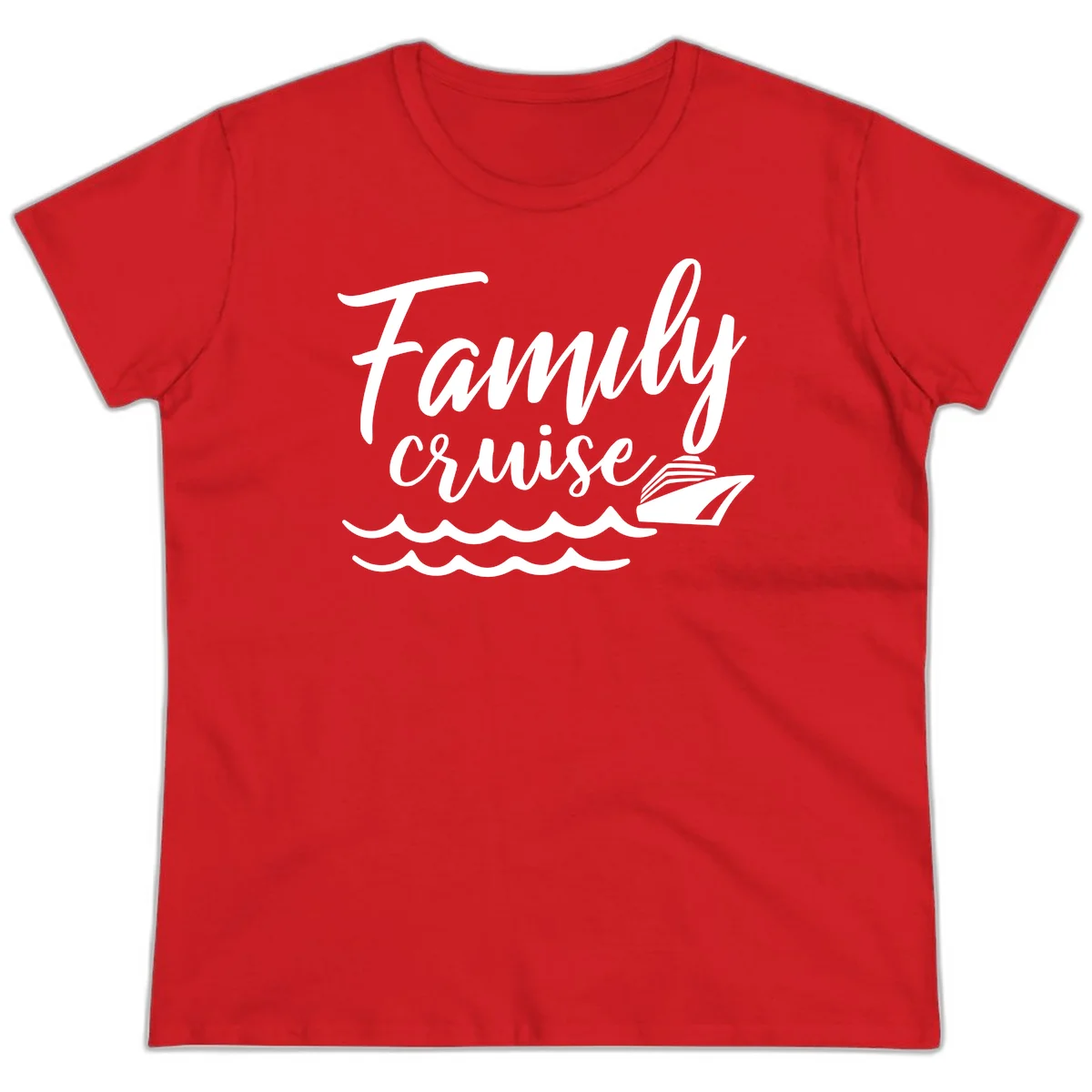 Family Cruise Adventure Ladies Tee in Red
