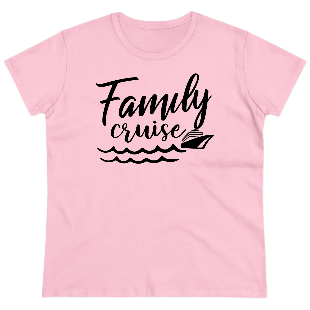 Family Cruise Adventure Ladies Tee in Light Pink