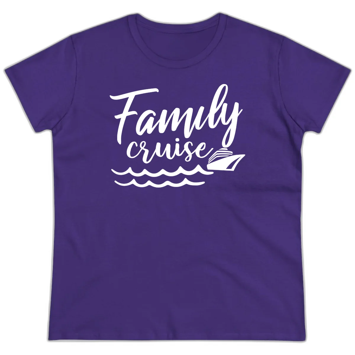 Family Cruise Adventure Ladies Tee in Purple