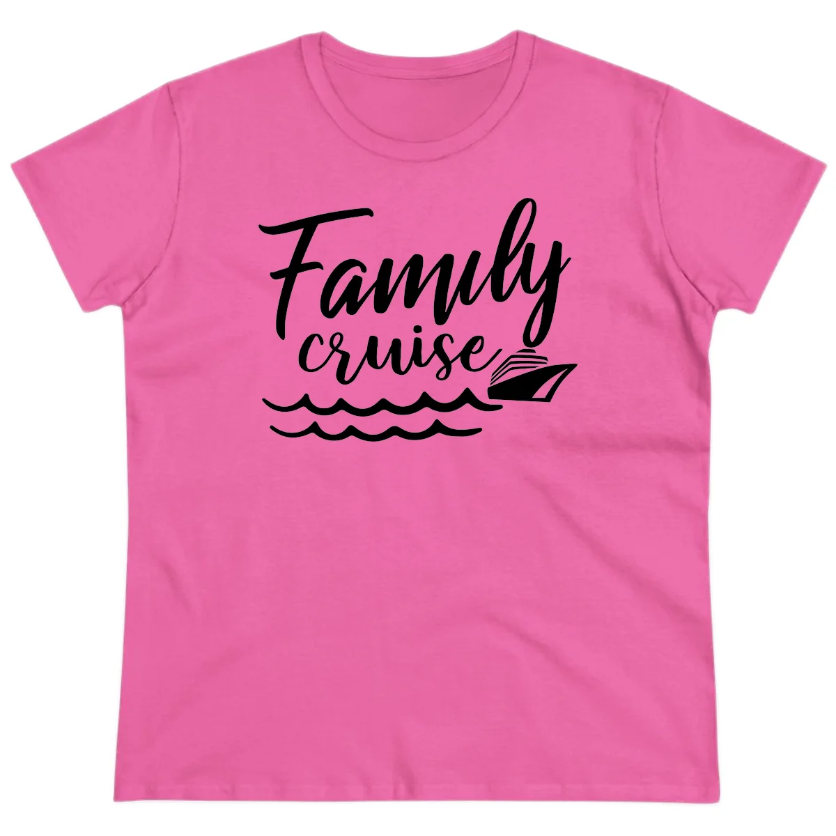 Family Cruise Adventure Ladies Tee in Azalea