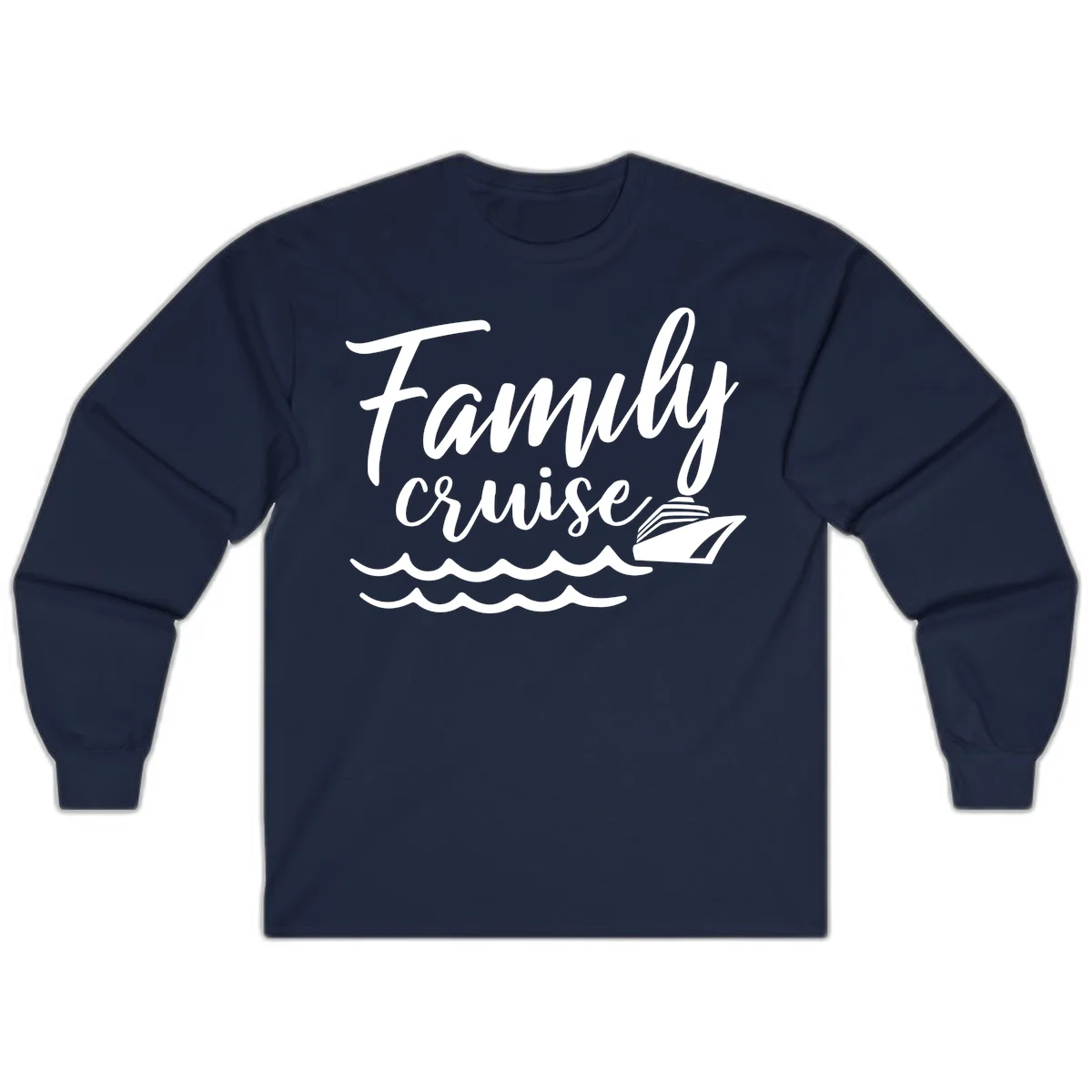 Family Cruise Adventure Long Sleeve Shirt in Navy