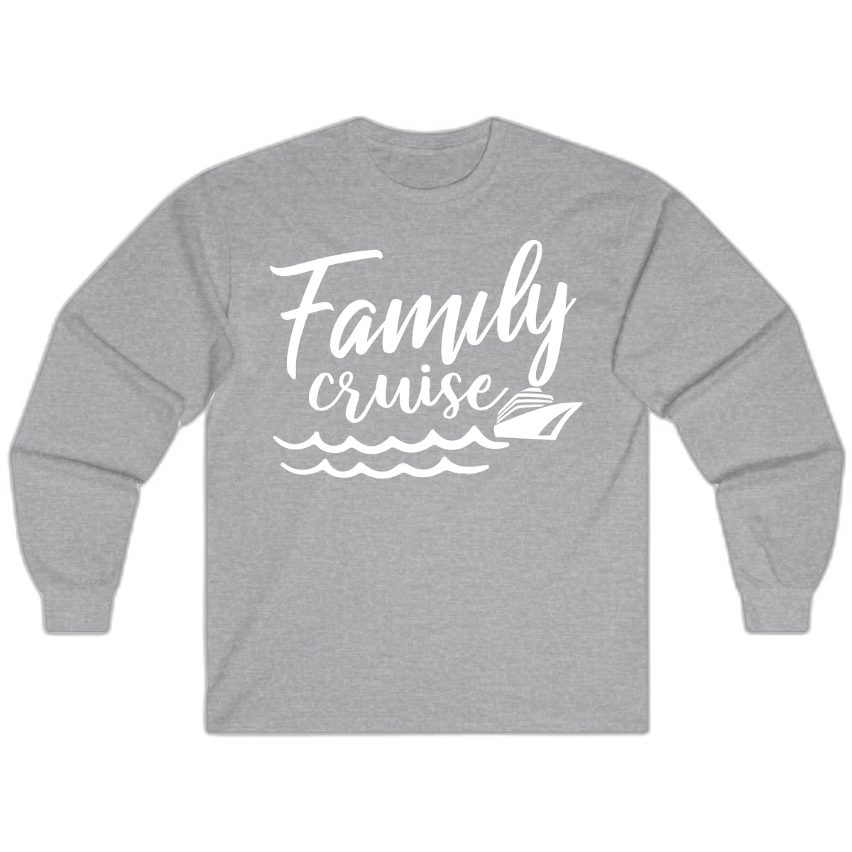 Family Cruise Adventure Long Sleeve Shirt in Sport Grey