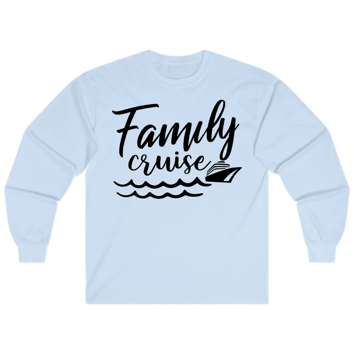 Family Cruise Adventure Long Sleeve Shirt in Light Blue