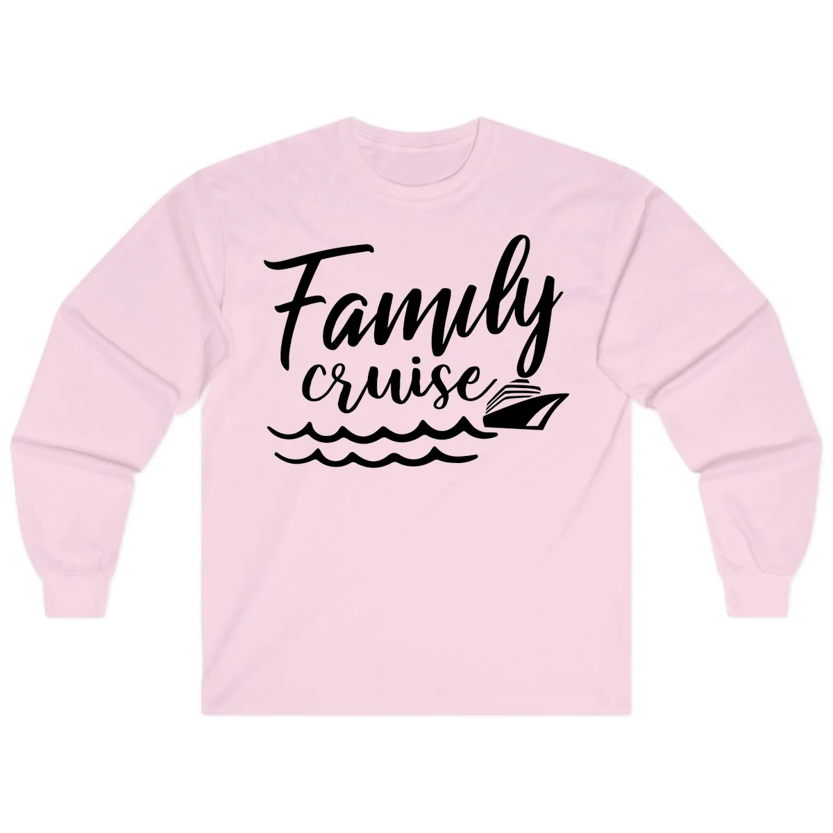 Family Cruise Adventure Long Sleeve Shirt in Light Pink