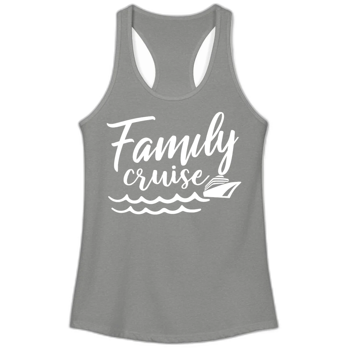 Family Cruise Adventure Ladies Tank Top in Heather Grey