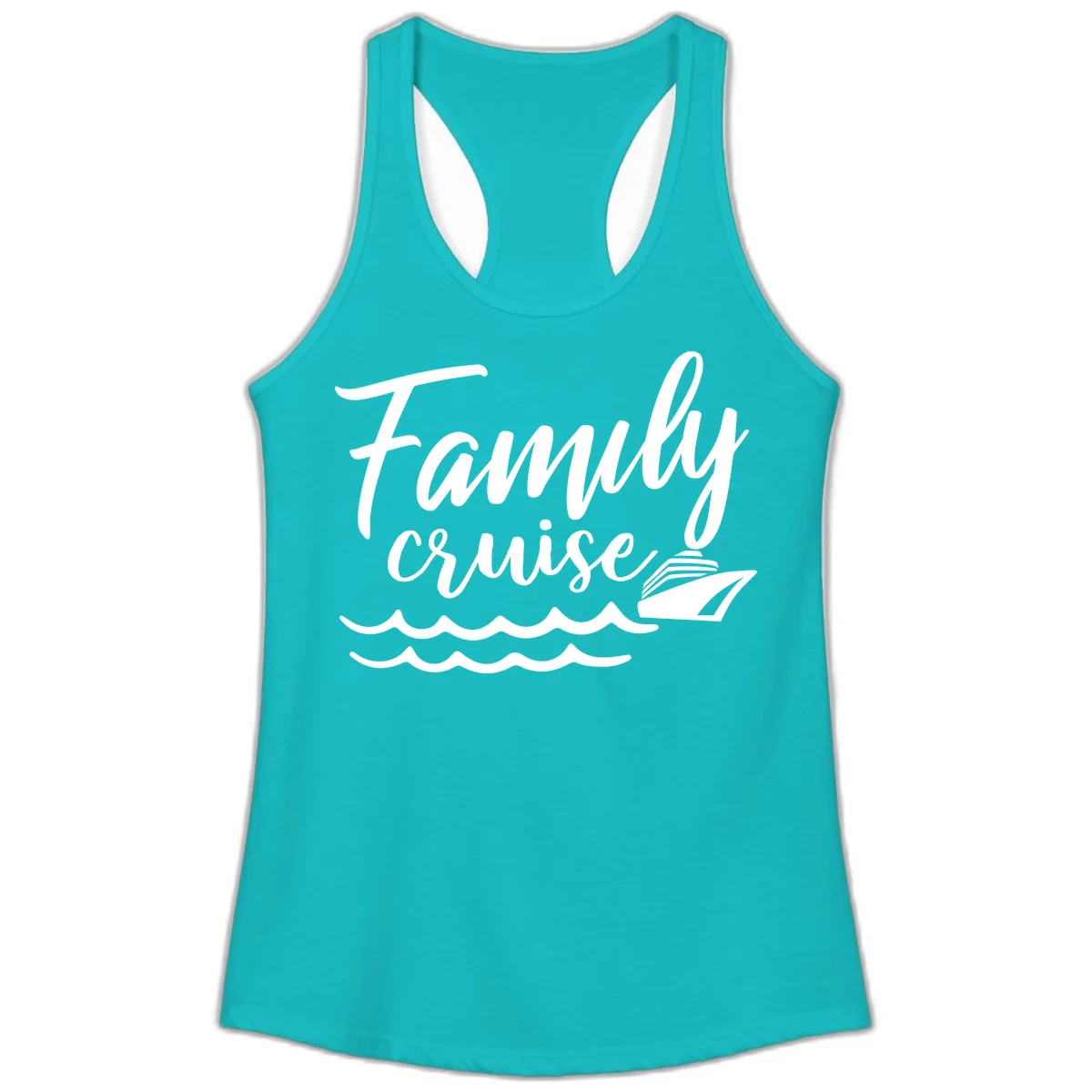 Family Cruise Adventure Ladies Tank Top in Tahiti Blue