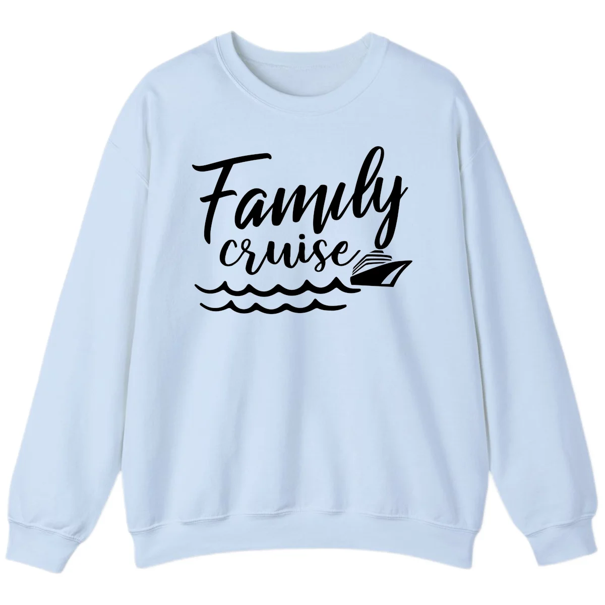 Family Cruise Adventure Sweatshirt in Light Blue