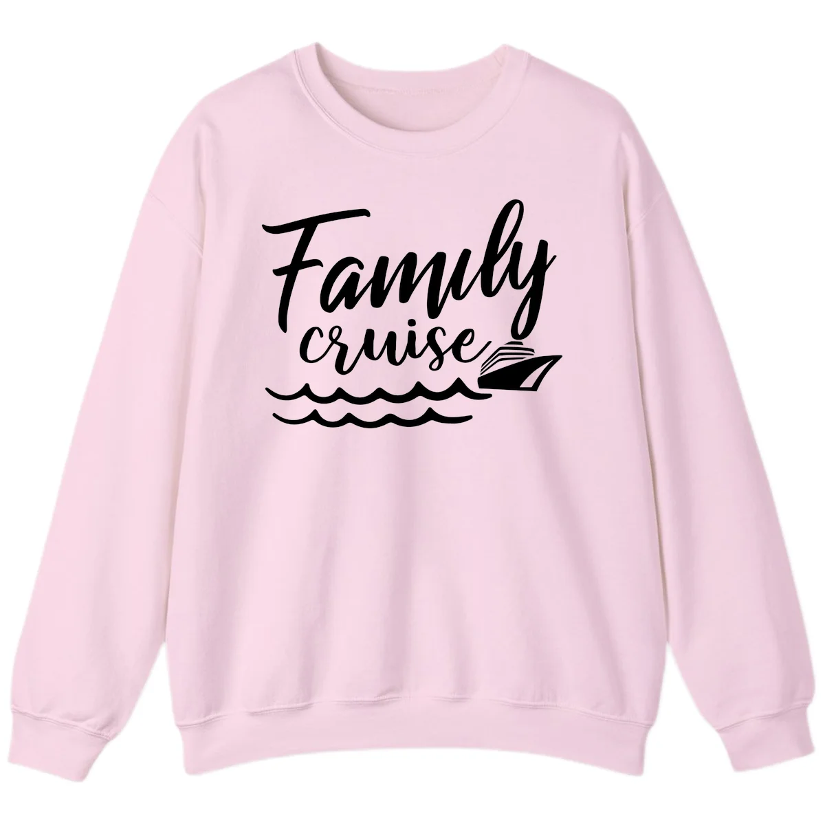 Family Cruise Adventure Sweatshirt in Light Pink