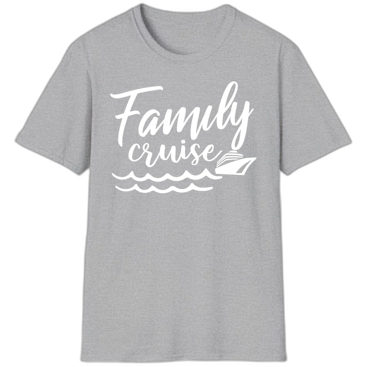 Family Cruise Adventure Vacation T-Shirt in Sport Grey