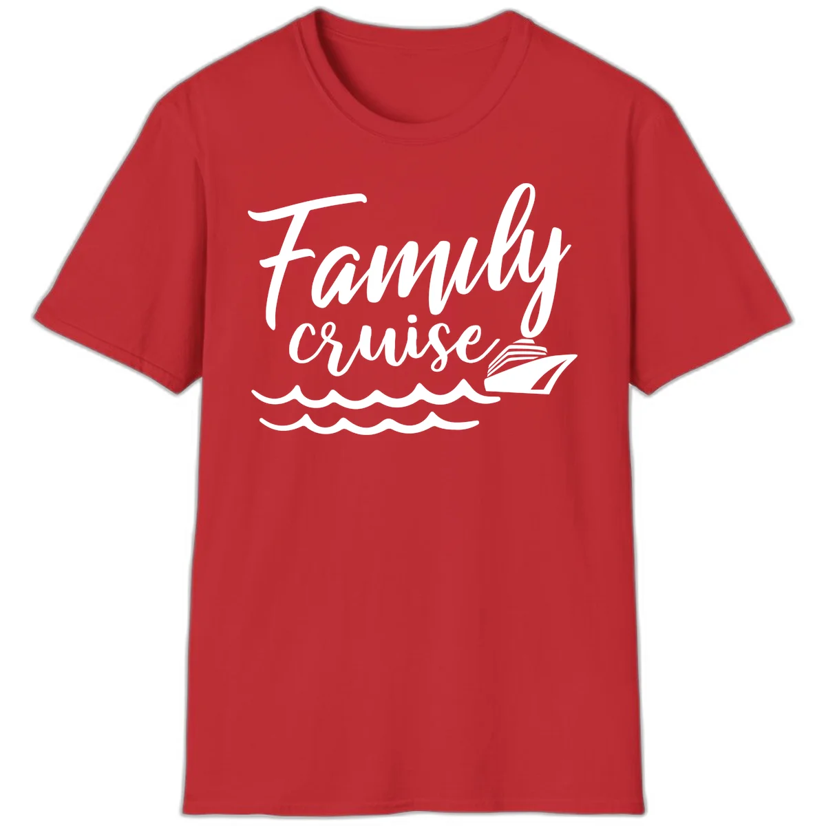 Family Cruise Adventure Vacation T-Shirt in Red