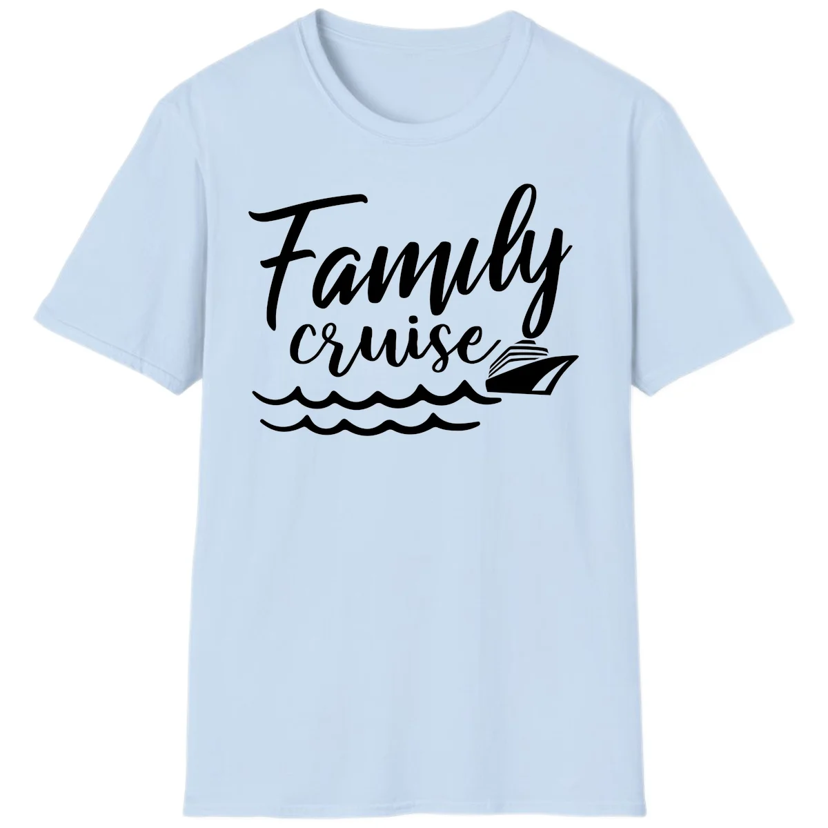 Family Cruise Adventure Vacation T-Shirt in Light Blue