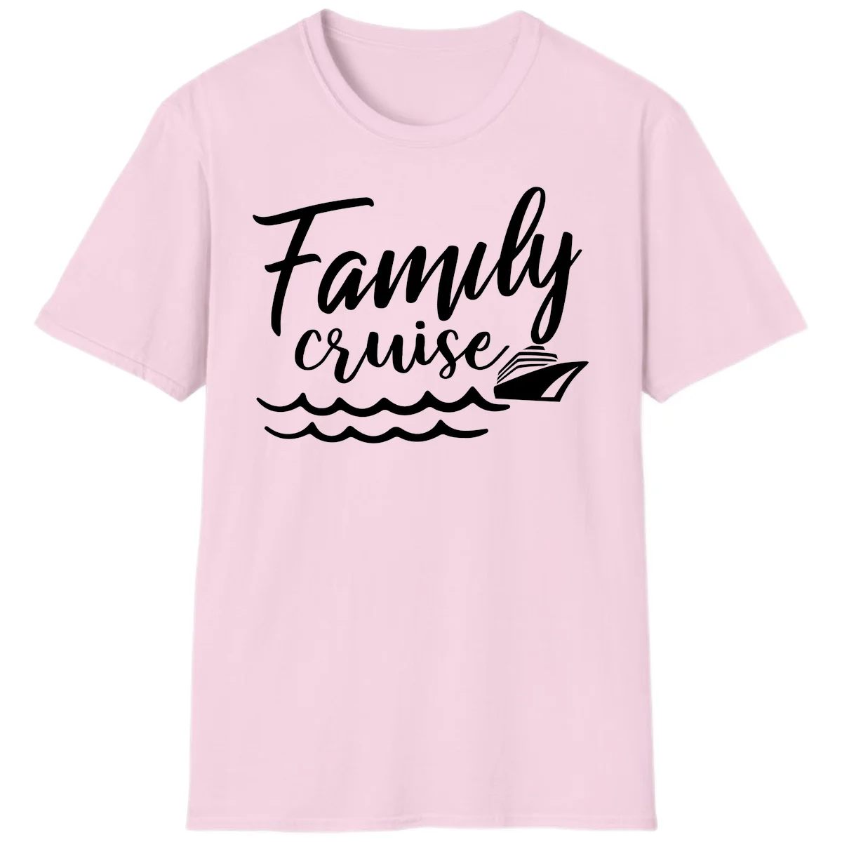 Family Cruise Adventure Vacation T-Shirt in Light Pink