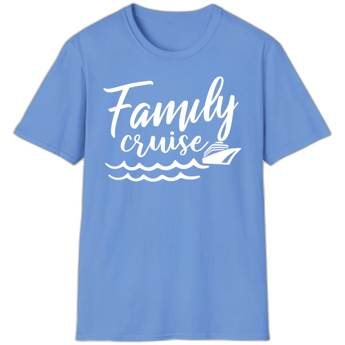 Family Cruise Adventure Vacation T-Shirt in Carolina Blue