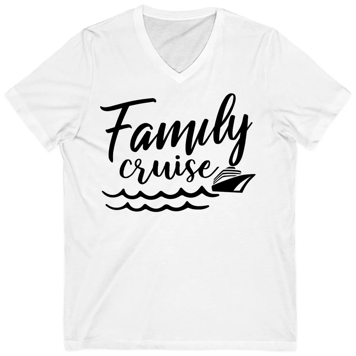 Family Cruise Adventure V-Neck T-Shirt in White