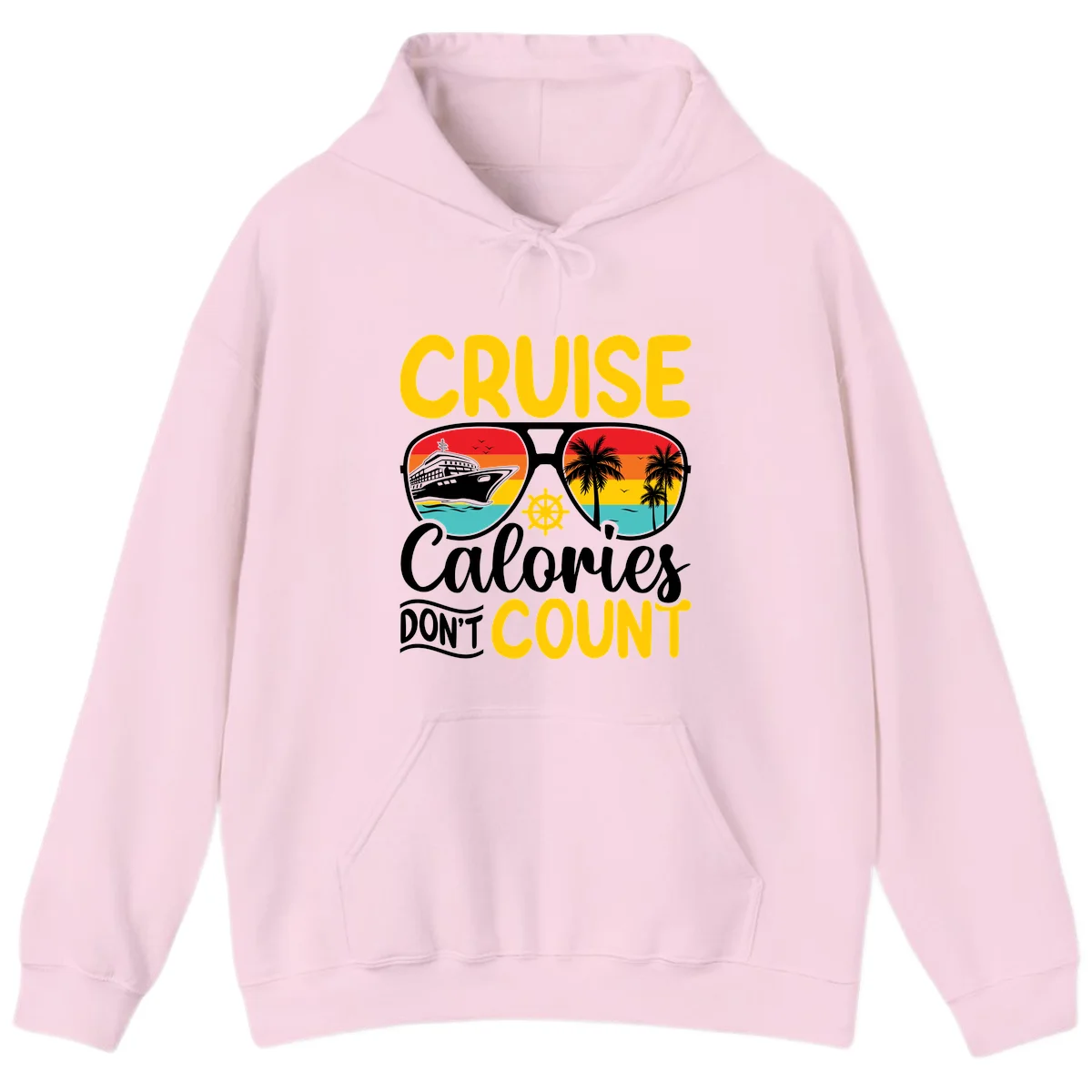 Cruise Calories Don't Count Hoodie in Light Pink