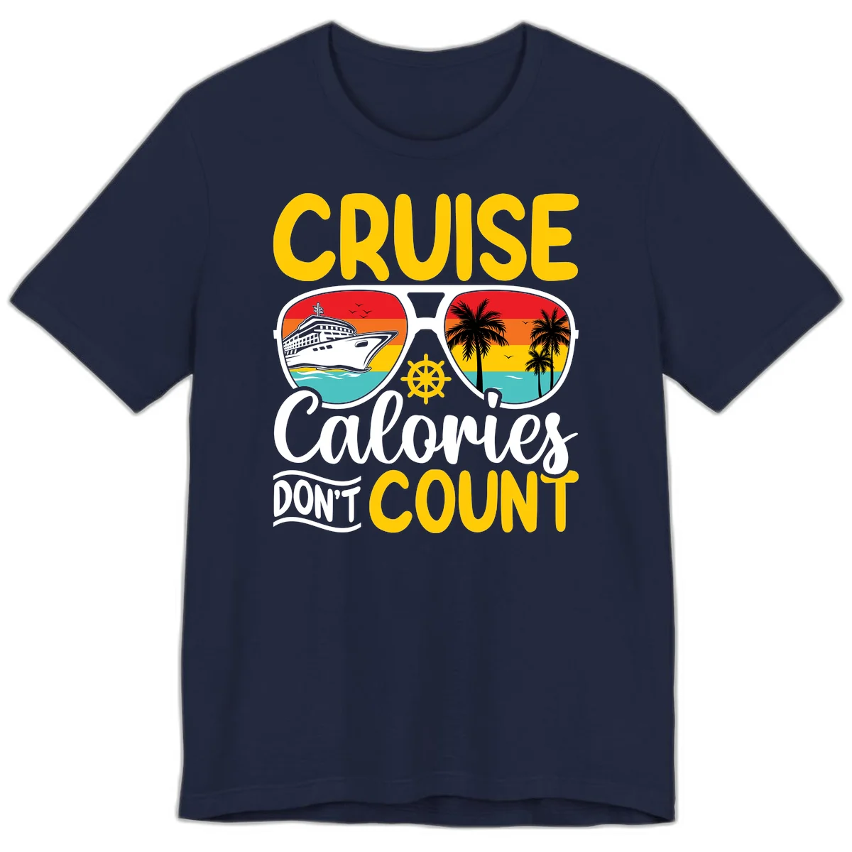 Cruise Calories Don't Count Premium T-Shirt in Navy