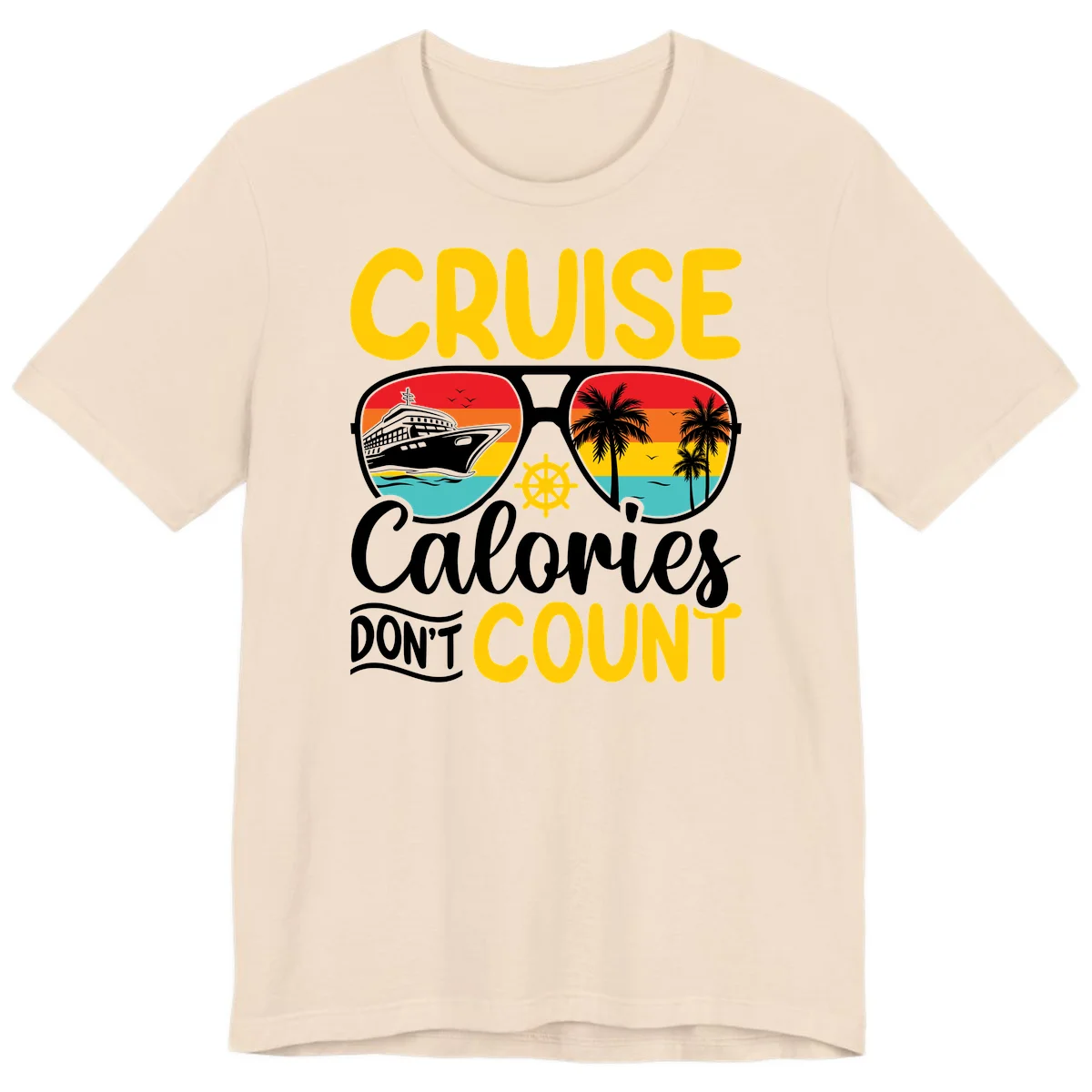Cruise Calories Don't Count Premium T-Shirt in Soft Cream