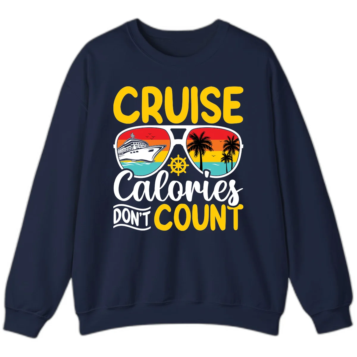Cruise Calories Don't Count Sweatshirt in Navy