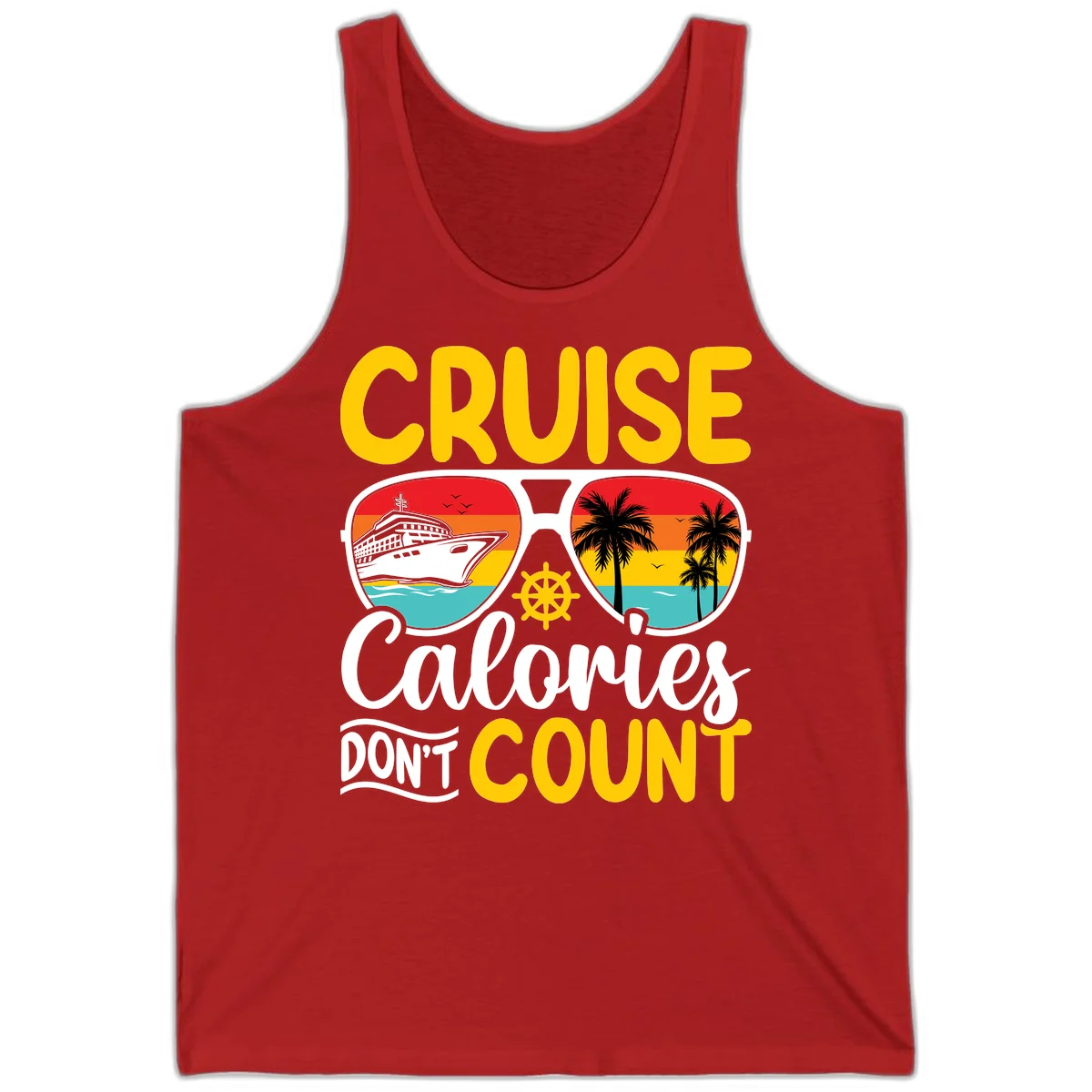 Cruise Calories Don't Count Tank in Red