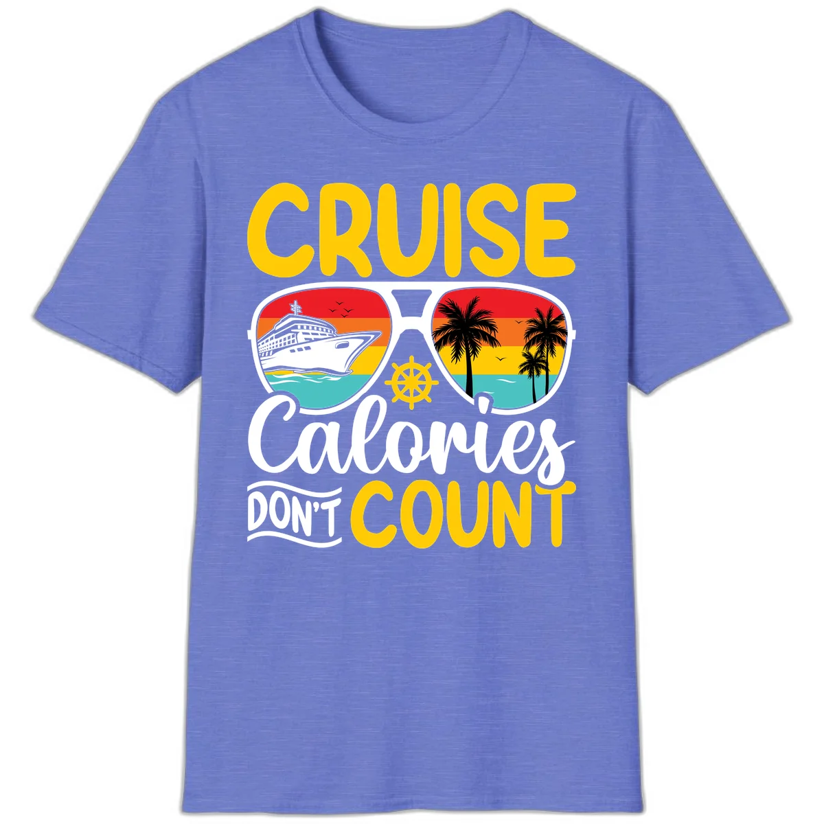 Cruise Calories Don't Count T-Shirt in Heather Royal
