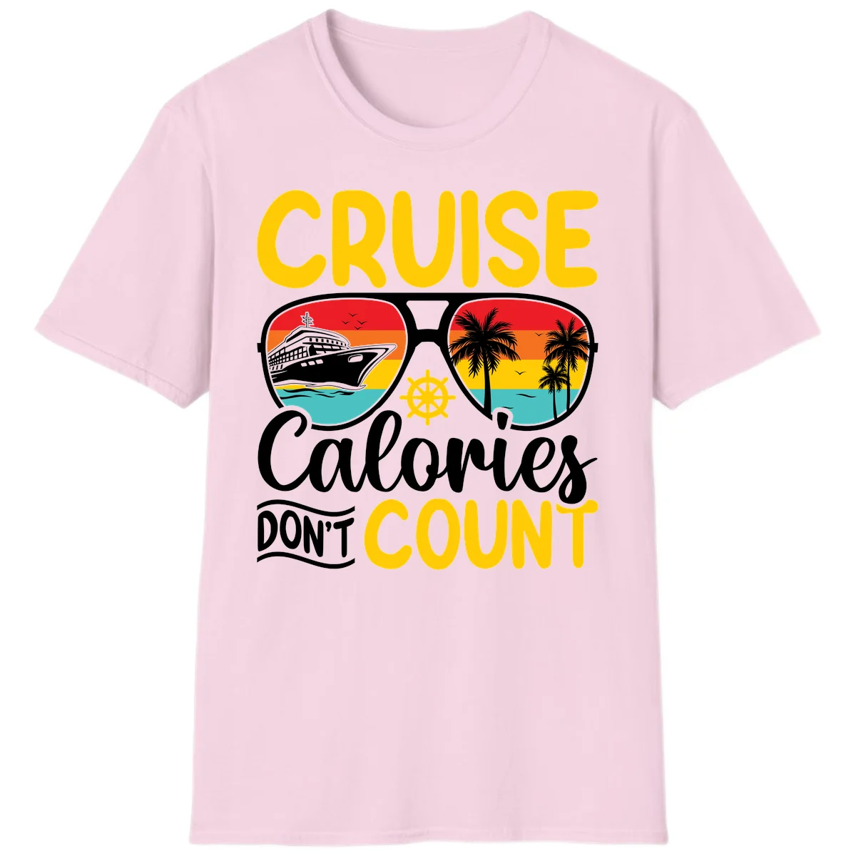 Cruise Calories Don't Count T-Shirt in Light Pink