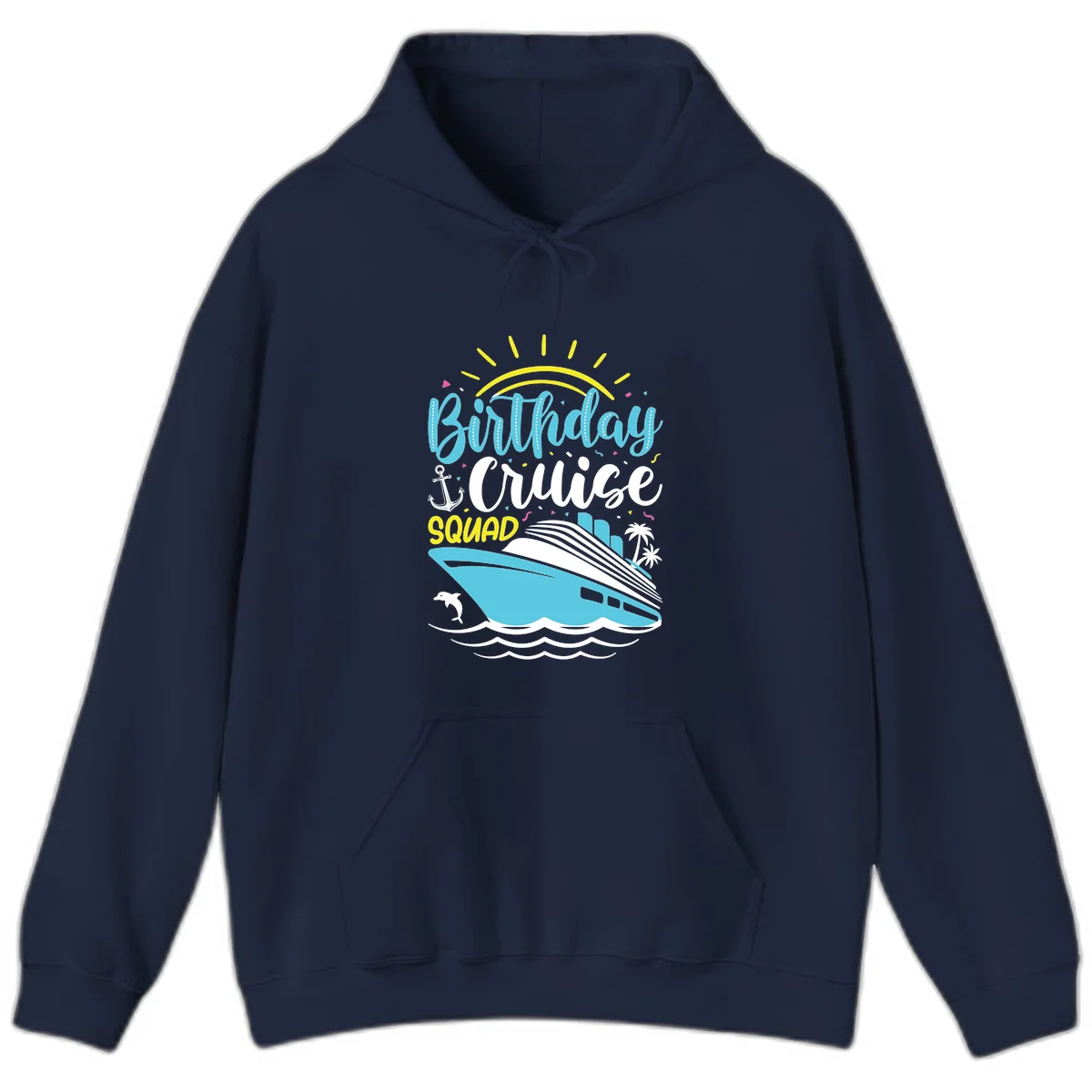 Birthday Cruise Squad Hoodie in Navy