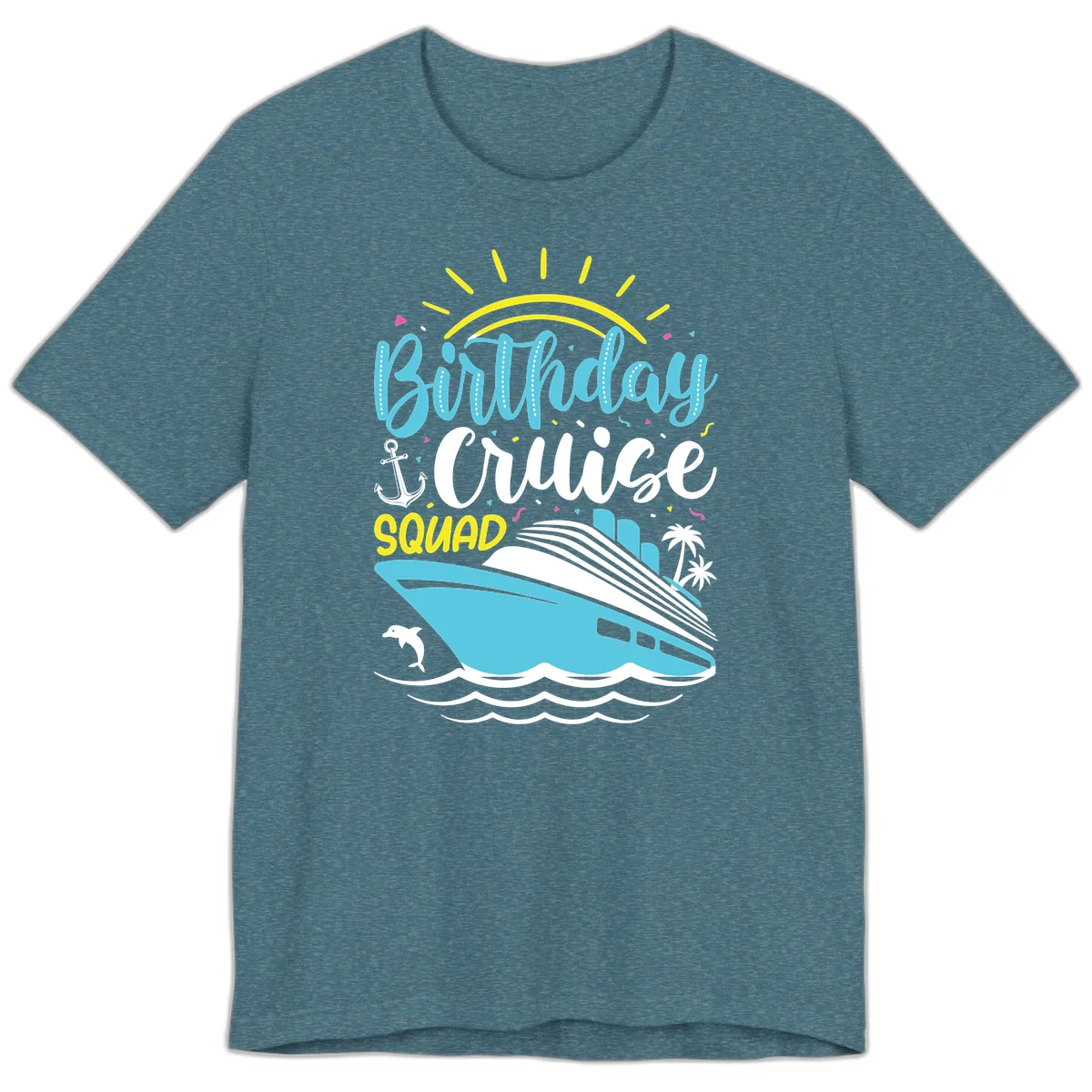Birthday Cruise Squad Premium T-Shirt in Heather Deep Teal