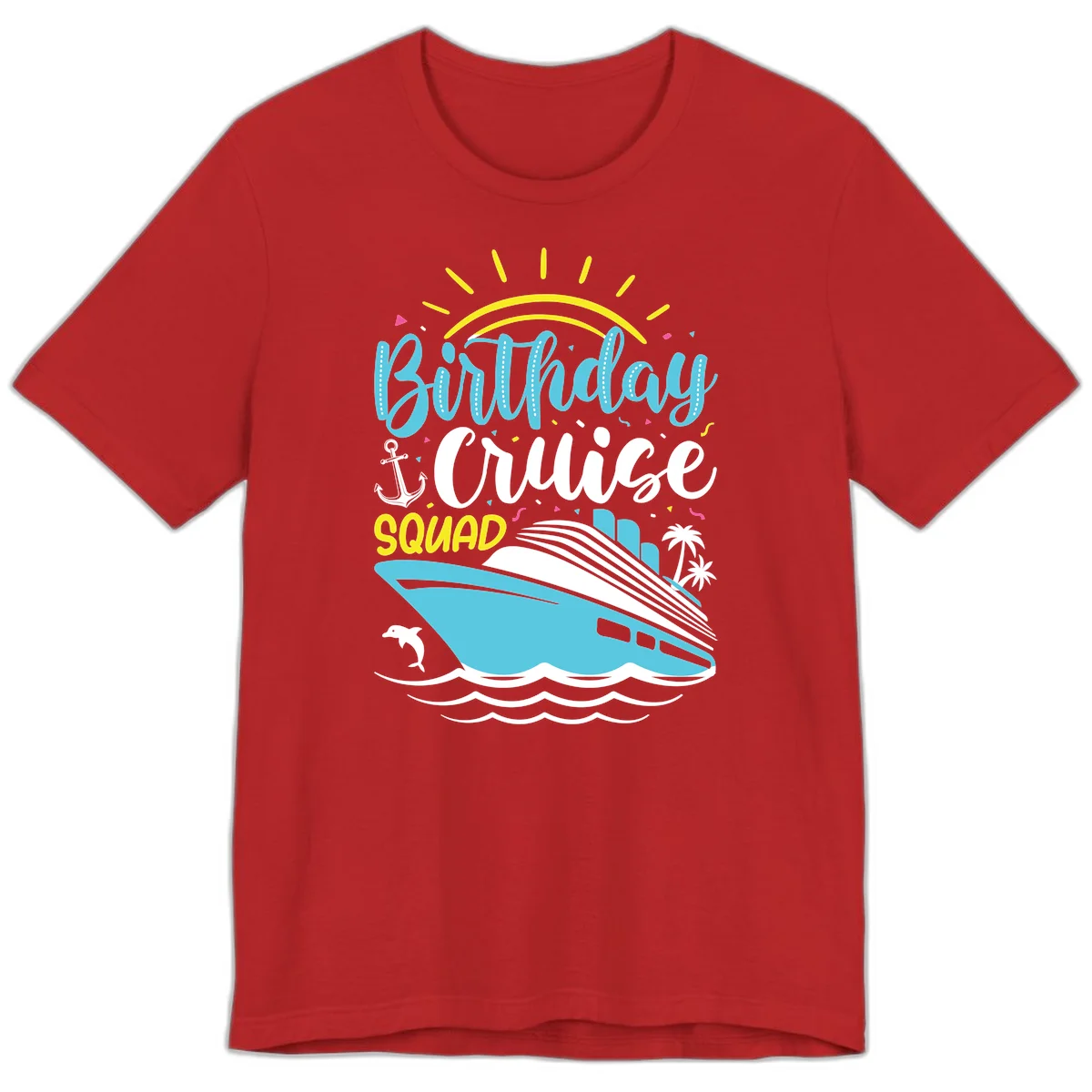 Birthday Cruise Squad Premium T-Shirt in Red