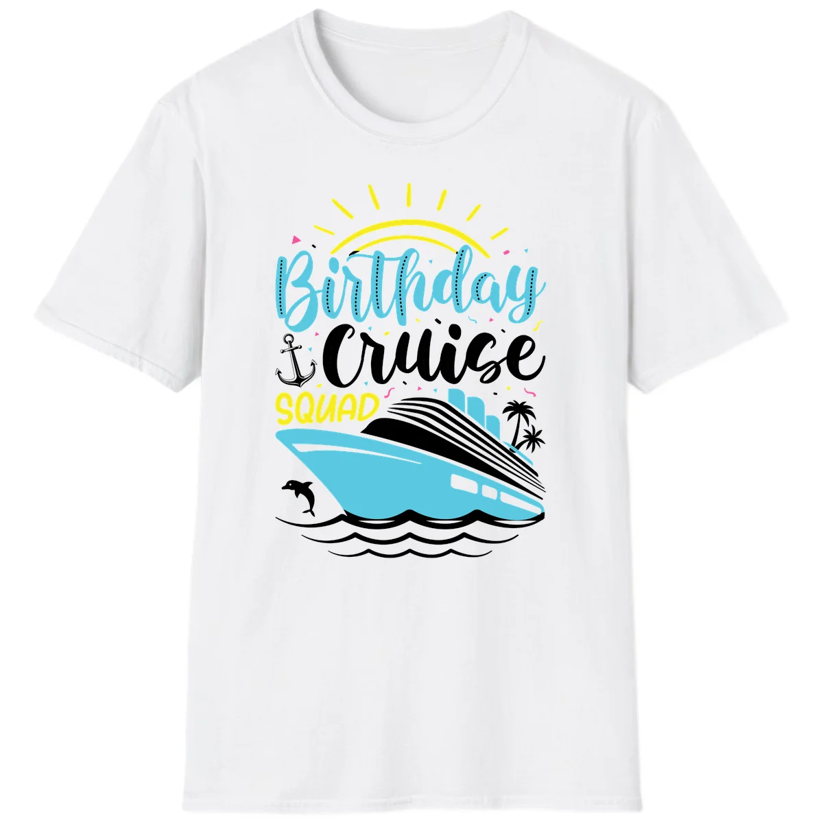 Birthday Cruise Squad T-Shirt in White