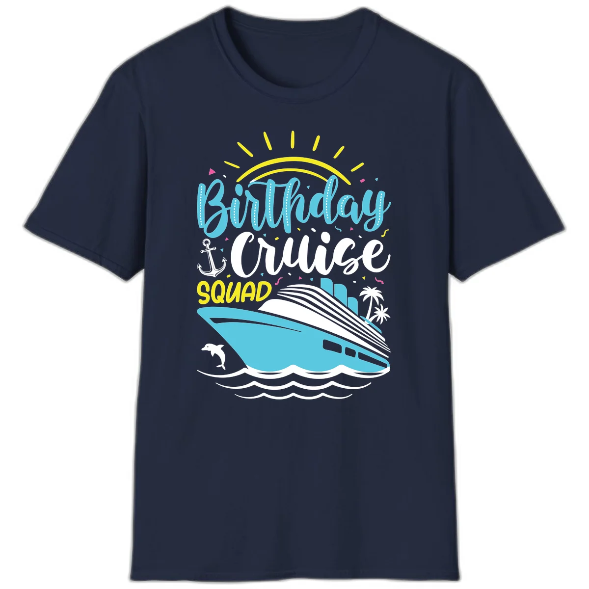 Birthday Cruise Squad T-Shirt in Navy